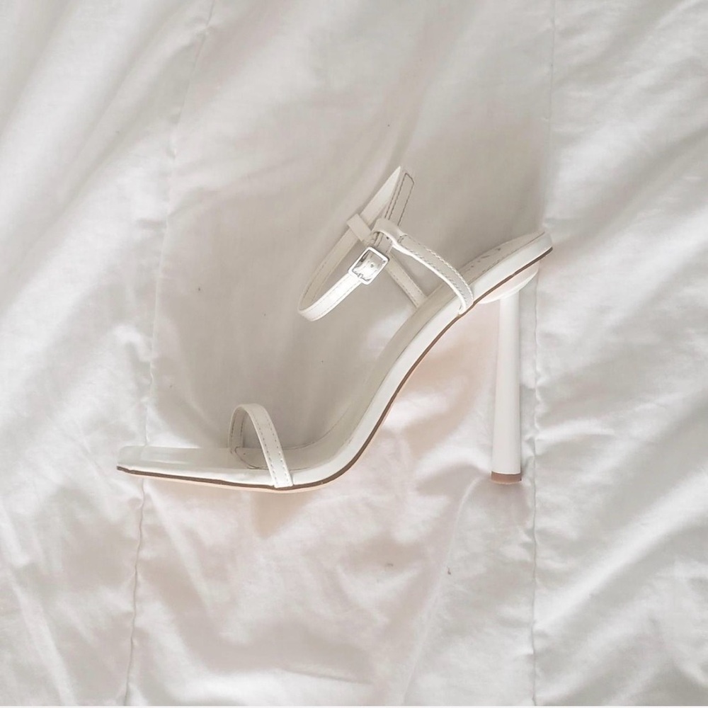 Elegant White High Heel Sandals